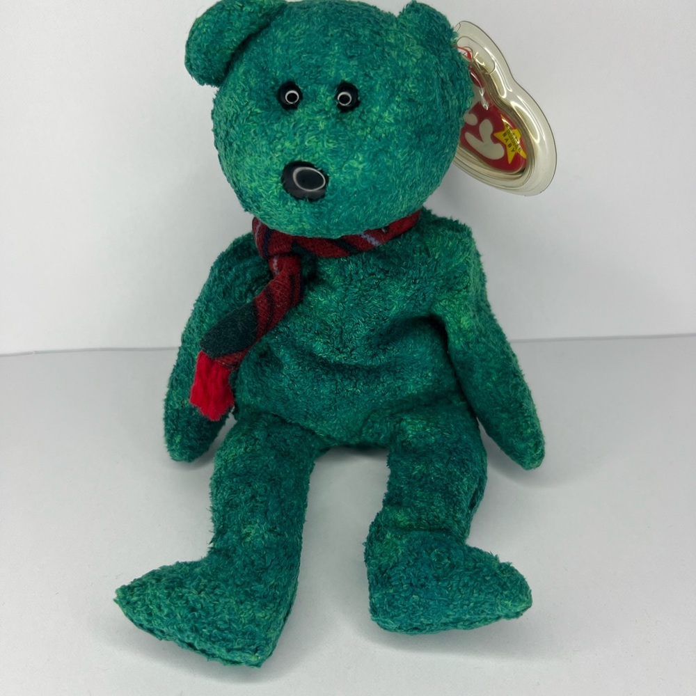 TY C-4264 Wallace Green Bear 1999 Beanie Baby